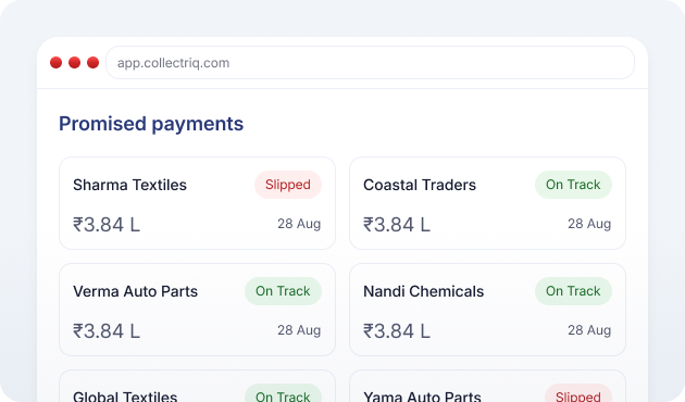 Promised payments